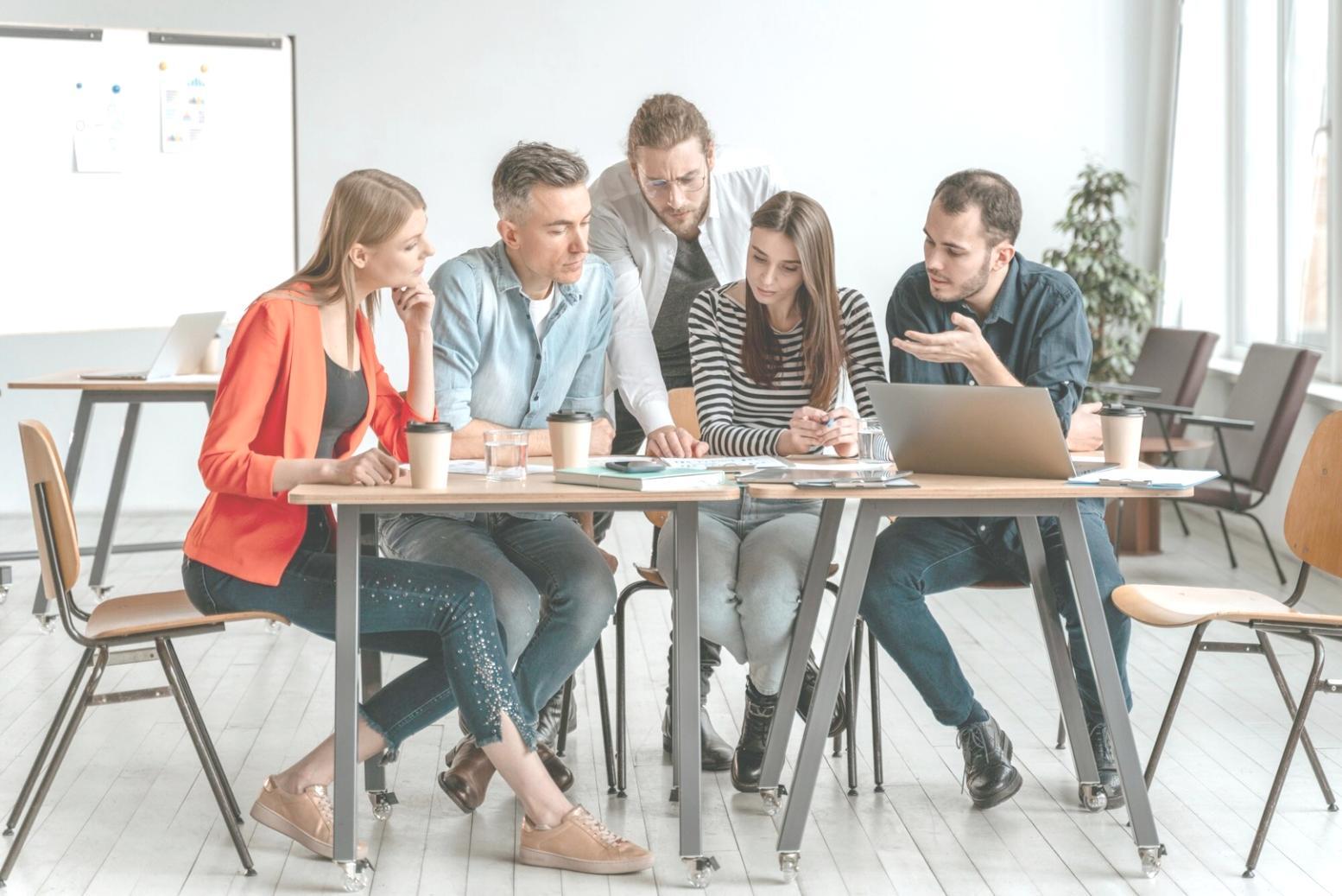 Team reviewing financial variance reports